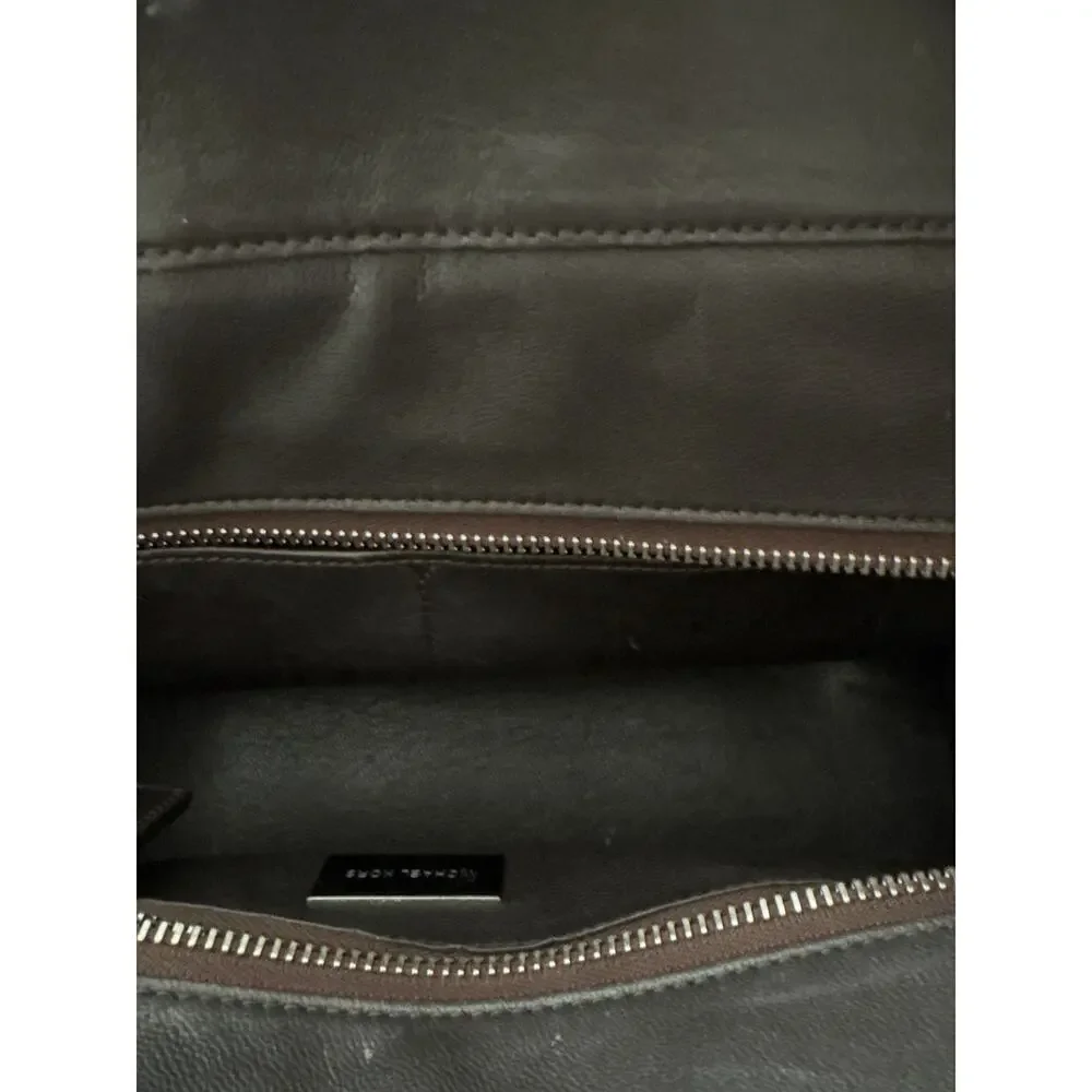 Michael Kors Brown Pebbled Leather Satchel Silver Hardware